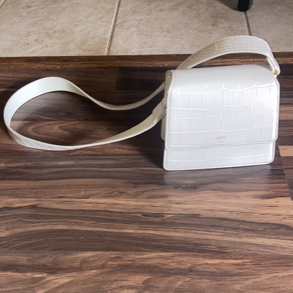 JW PEI White Vegan Croc Leather Purse